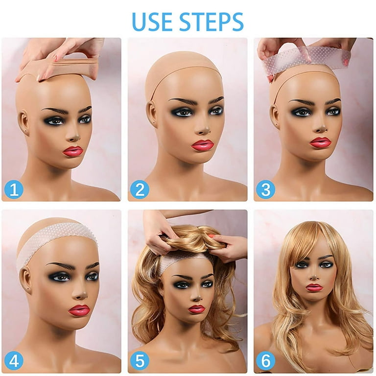 Non Slip Natural Silicone Grip Headband For Wig Nylon Wig Caps For