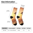 thumbnail image 2 of Gukieu Sunset Dancing Dolphin A Print Contrast Color Mid-calf Socks, Sweat-wicking Athletic Socks, Unisex Clothing Accessories, 2 of 6