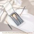 thumbnail image 2 of 5 Pack Travel Makeup Brush Set, travel make up brushes sets mini eye shadow kits small size eyeshadow case eyes makup brushed makeuo soft brushs basic cosmetic profesional tools (Sky Blue), 2 of 7