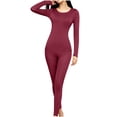 thumbnail image 2 of NominalSnug Womens Thermal Underwear Sets Built in Bra Long Sleeve Winter Warm Base Layer Top Pants for Cold Wearther Loungewear, 2 of 7