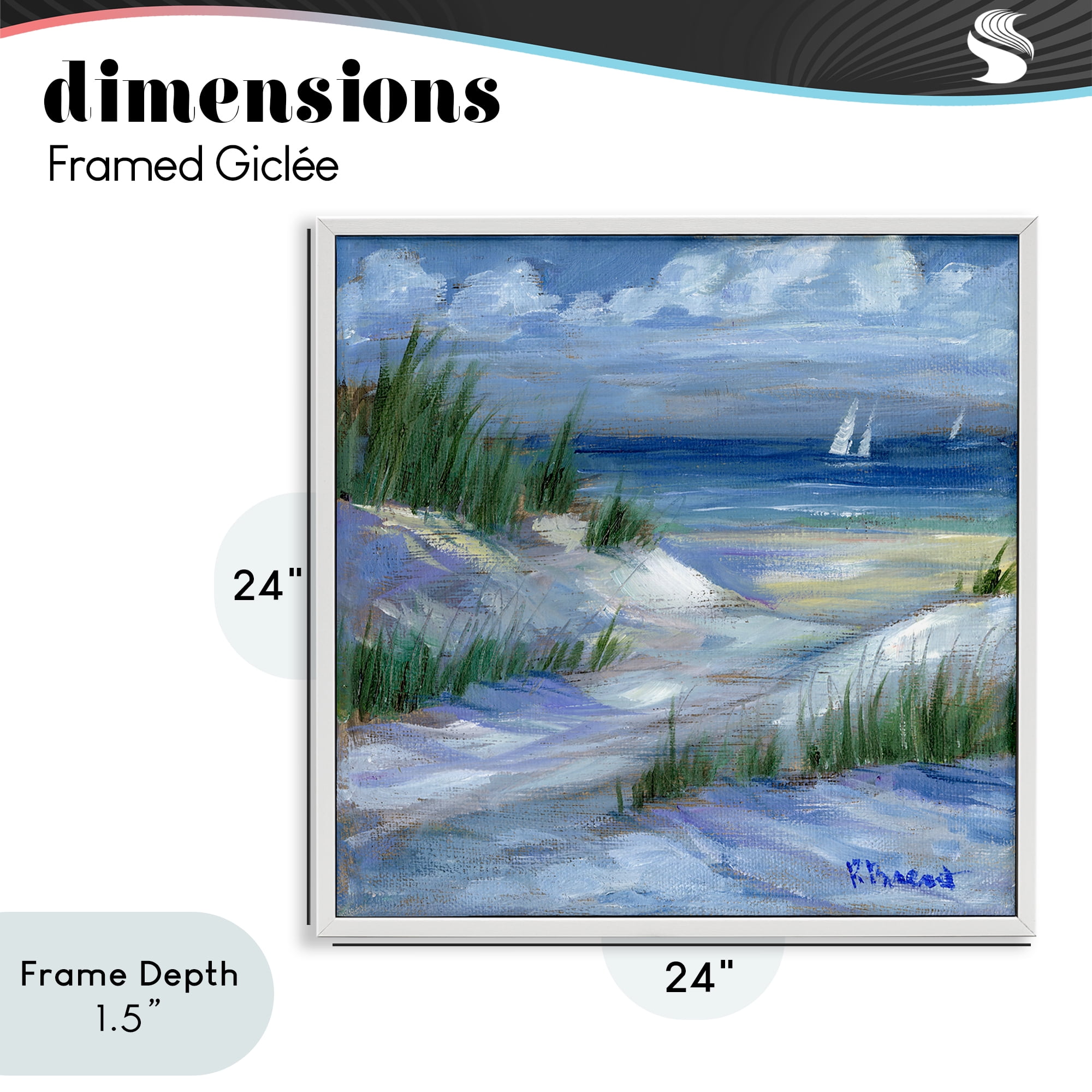 Stupell Industries Crooked Island Dunes & Sailboats White Framed Giclee Art, design by Paul Brent