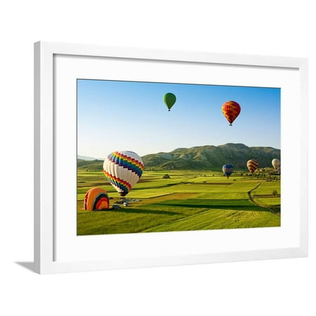 Hot Air Balloons Fly over Cappadocia is known around the World as One of the Best Places to Fly Wit Framed Print Wall Art By Olena (Best All Around Fly Line)