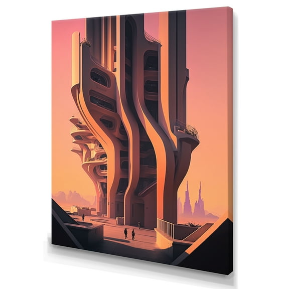 Designart Futuristic Architectural Building III Canvas Wall Art