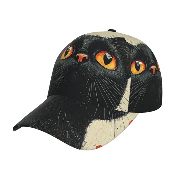 Baseball Cap Adjustable Trucker Sun Hat Outdoor Snapback Dad Caps , Cat Hearts Patterns Retro