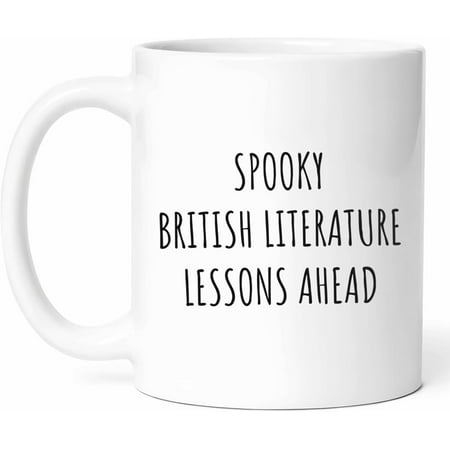 

Spooky British Literature Subject Mug - Classic Novel Quotes Coffee Cup - Funny Gift For Literature Enthusiasts - Literary Humor Novelty Drinkware - 11oz Ceramic Mug For Book Lover Sayings