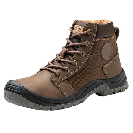 

Povozer Men s Lace-Up Breathable Comfortable Hiking Boots(Brown 7)