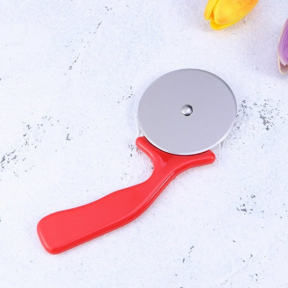 OUNONA Red Stainless Steel Pizza Cutter Wheel with for Baking and Parties, and Easy to Clean