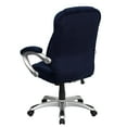 thumbnail image 5 of BizChair High Back Navy Blue Microfiber Contemporary Executive Swivel Ergonomic Office Chair with Arms, 5 of 8