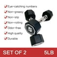 thumbnail image 2 of 5LB ×2 pieces per package apollo Dumbbell for both and home usage High-end Coated Octagon Dumbbell Black Chrome, 2 of 7