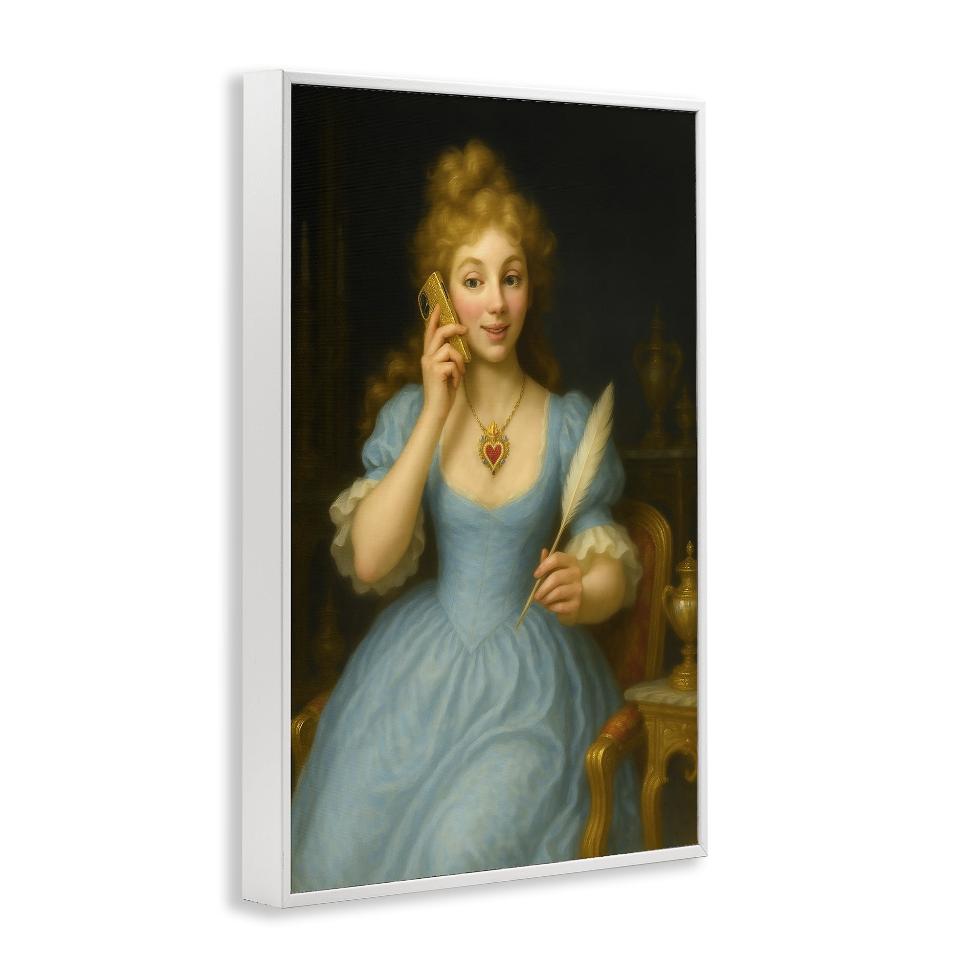 Stupell Industries May I Take A Message White Framed Giclee Art, design by Grotto Studios