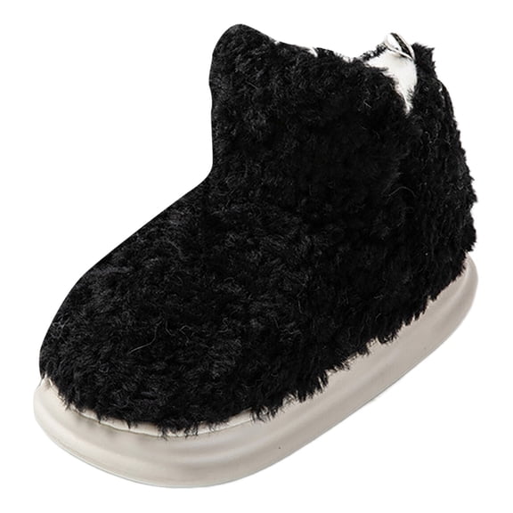 Vedolay House Slippers for Women Fuzzy Slippers Comfort Slip-On Warm Outdoor Indoor House Shoes Black,38