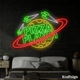 thumbnail image 4 of Craftnamesign Pizza Planet Neon Sign, Pizza Restaurant Decor, Pizza Signs, 4 of 4