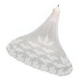 thumbnail image 4 of Bridal Drop Veil, Beautiful Embroidery Polyester Fiber Lace Bridal Veil  for Performances White,Ivory Tint, 4 of 8