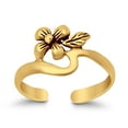 thumbnail image 2 of 9 mm Flower Toe Band Ring 925 Sterling Silver Thin Adjustable Stylish Rings For Women, 2 of 5