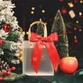 thumbnail image 4 of Red Transparent Christmas Gift Bags with Handles for Christmas Eve Apples Candy Toys Party Favors Holiday Souvenir Hand Carry Bags(Red-D), 4 of 6
