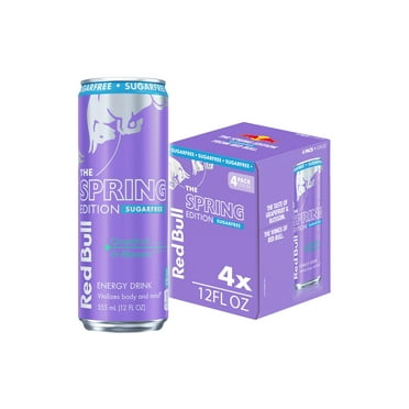 Red Bull Spring Edition Sugarfree Energy Drink, Grapefruit, 12 fl. oz., Pack of 4 Cans