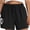 Black, variant on Cueply Women's Plus Size Shorts Casual Elastic Waist Ruffle Belted Shorts Adjustable Tie Knot Short for Women with Pockets
