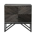 thumbnail image 4 of COZAYH Modern 2-Drawer Nightstand, Contemporary Line Accent End Side Table with Black Metal Base for Bedroom, Living Room, Office, Distressed Black, 4 of 7