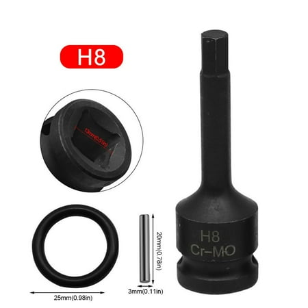

1/2Inch Drive Impact Socket Wrench Hexagonal Screwdriver Air Wrench Metric