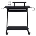 thumbnail image 3 of Pemberly Row Wood Top Gaming Table with Metal Frame and Casters in Black, 3 of 6