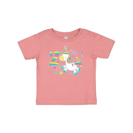 

Inktastic Second Birthday Rainbow Unicorn Plush and Stars Gift Baby Boy or Baby Girl T-Shirt