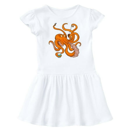 

Inktastic Giant Orange Octopus Eating Ice Cream Gift Baby Girl Dress