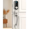 thumbnail image 4 of Front Door Handle  Keyless Entry Handle Set with Single Cylinder Deadbolt  Exterior Door Handles Reversible Right &amp; Left of Interior Door Hand  Entry Door Lock Handleset Silver, 4 of 5