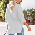 thumbnail image 5 of WTXUE Button-Up Shirts Long Sleeve, Notch Neck Shirts for Women Ladies Summer Stand Collar Loose Button up Women Shirts Pocket Shirts Tops Solid | Workwear for Women White XXL, 5 of 8
