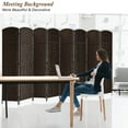 thumbnail image 2 of Room Divider 8-Panel Room Partition, Foldable Freestanding Room Dividers, 6 ft Office Partition Walls Wood Divider Folding Portable Privacy Screen，Darkmocha, 2 of 7