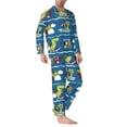 thumbnail image 2 of Lsque Dinosaur on the Beach Vacation Pattern Long Sleeve Pajama Set for Men - Soft 2-Piece Sleepwear and Loungewear Set with Pockets, Comfy Nightwear-XX-Large, 2 of 7