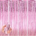 thumbnail image 1 of Juego de 4 cortinas de aluminio Backdrop Keyali, 100 x 253 cm, color rosa, 1 of 7