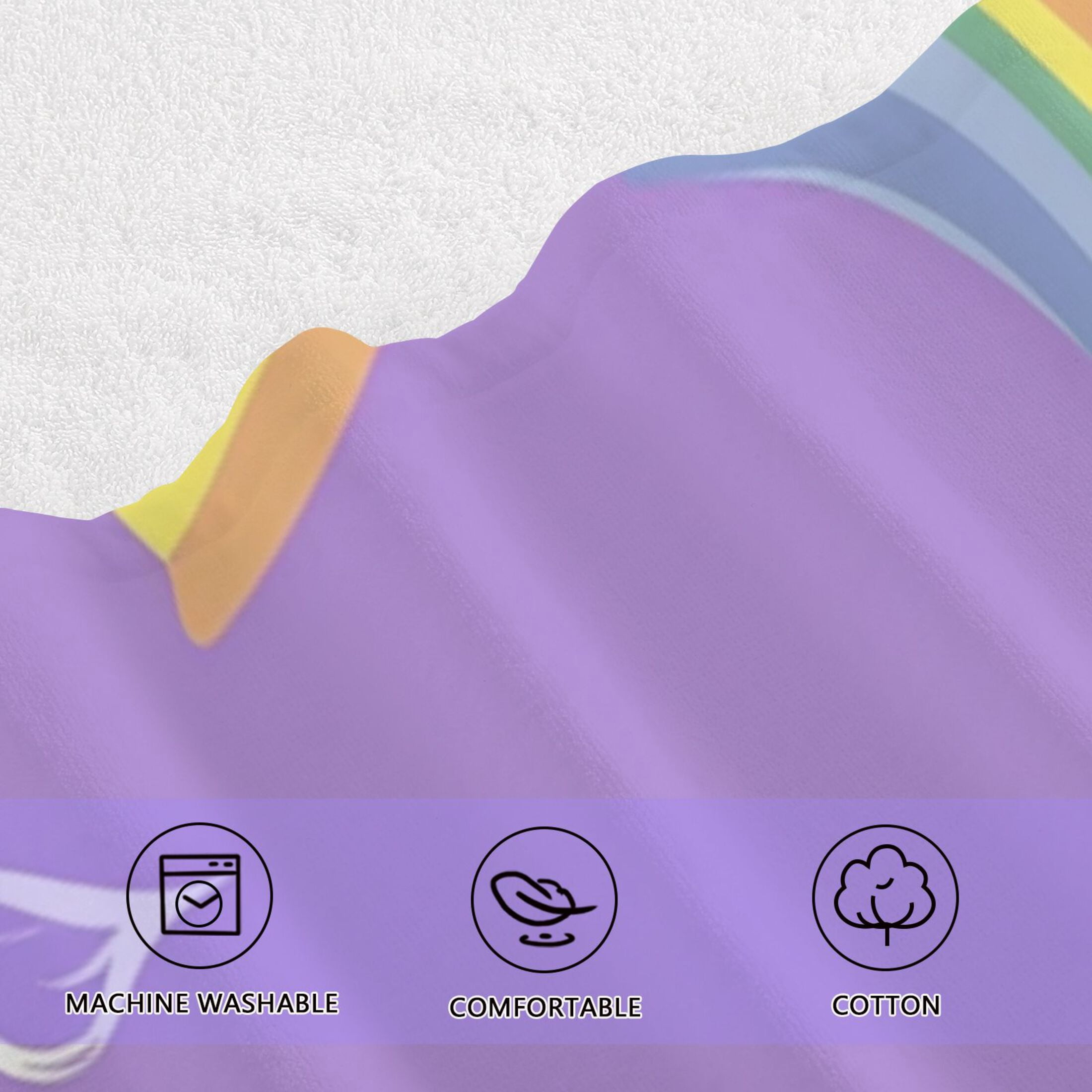 Cloud Umbrella and Rainbow 2 Piece Cotton Bath and Face Towel Set Soft and Absorbent, for Beach Pool Bathroom