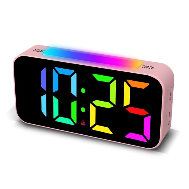 Reloj despertador Topski Loud para dormitorios con sueño pesado, color rosa
