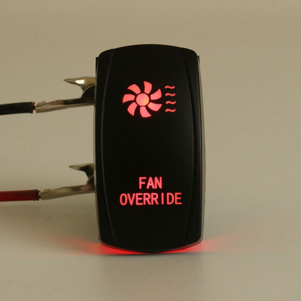 12V 20A 5 Pin Laser Rocker Switch RED LED FAN OVERRIDE For ATV UTV Car Auto  ! 