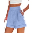 thumbnail image 2 of Back Elastic Women High Waist Casual Shorts Pants, 2 of 4