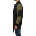 thumbnail image 2 of Ma Croix Mens Long Tail Jacket Lightweight Casual Bomber Windbreaker Collarless Slim Coat Outerwear, 2 of 3