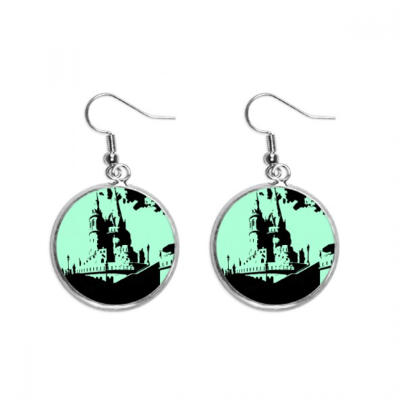 Hungary Ancient Castle Buda Ear Dangle Silver Drop Earring Jewelry Woman