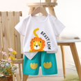 thumbnail image 1 of Vêtements pour Bébé Garçon Été Vêtements pour Bébé Garçon Col Rond Dessin Animé T-Shirt à Manches Courtes Ensemble Court Vêtements pour Bébé Garçon 9-18 Mois, 1 of 3