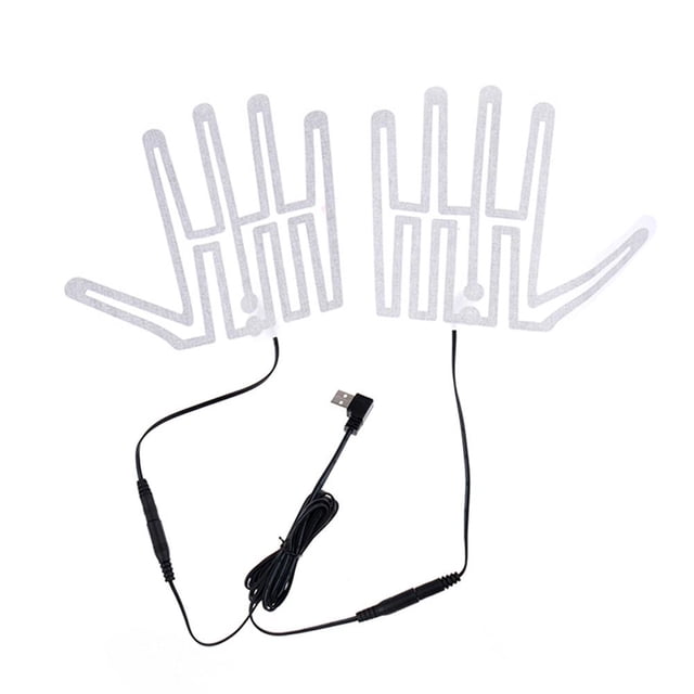 1 par de calentadores térmicos de manos de 5 V para zapatos, guantes, almohadillas (CC de 1 a 2 cables)