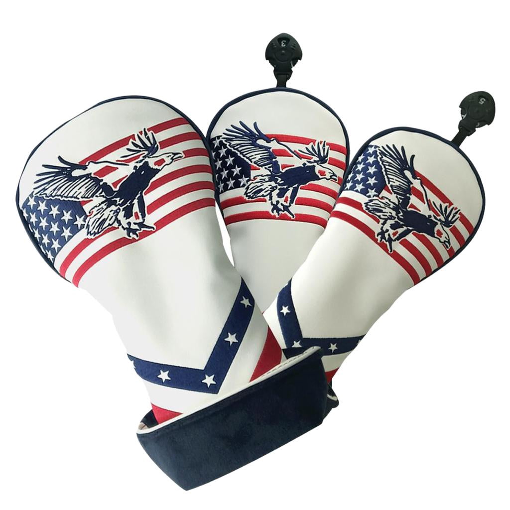 DimyFew 3pcs Golf Wood Driver Headcover Eagle Golfer Club Drivers Head Covers No. 1 3 5