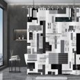 thumbnail image 1 of Black and White Shower Curtain, Modern Black Grey Geometric Pattern Bathroom Curtain for Bathtub Decor Waterproof Fabric Machine Washable with 12 Hooks, 1 of 6