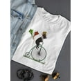thumbnail image 3 of Boston Terrier On Penny Farthing T-Shirt Women -Fab Funky Designs, Female 3X-Large, 3 of 4