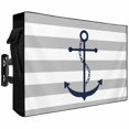 thumbnail image 2 of Outdoor TV Cover 52x30x4.5in, Nautical Blue Anchor White Grey Stripe Weatherproof TV Screen Protector with Zipper, Summer Marine Style Outside Television Cover Fits Up to 52-55", 2 of 9