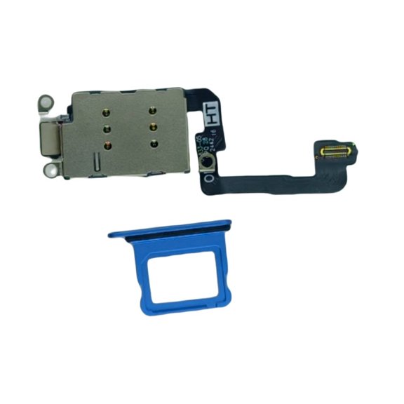 Dual Sim Reader and Sim Tray Compatible With iPhone 16 Plus Blue