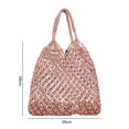 thumbnail image 4 of Aesthetic Tote Bag Exquisite Woven Pattern Large Capacity Hollow Out Handmade Double Handle Daily Collocation Ladies Cut-Out Handbag Shopping Bag for Travel, 4 of 11
