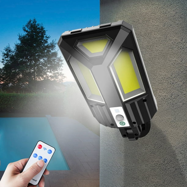 Foco Solar De Seguridad Con Sensor De Movimiento Para Exteriores, Alimentado Por Energía Solar, Resistente Al Agua IP65, 3 Modos De Iluminación, Control Remoto, Ideal Para Jardín, Valla
