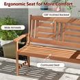 thumbnail image 5 of Yardi Yarda Outdoor Solid Wood Loveseat Hardwood 2-Seat Bench, Bench with Inclined Backrest and Slatted Seat for Outdoor as Yard, Natural, 5 of 11