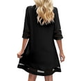 thumbnail image 3 of LookbookStore Women's Black Dresses for Summer Casual 3/4 Bell Sleeve Swing Flowy Dress Size S Size 4 Size 6, 3 of 3