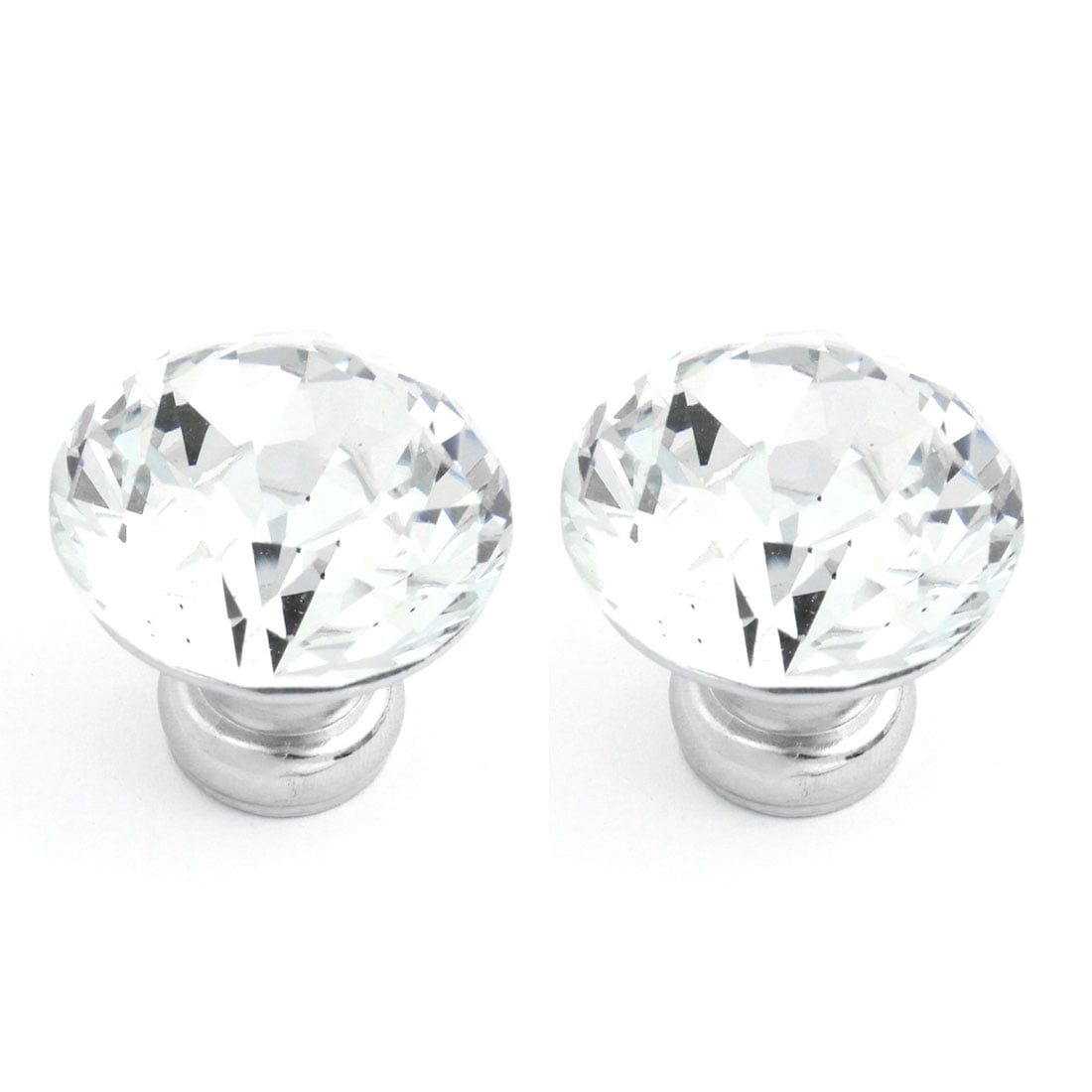 1.2" Bling Faux Crystal Cupboard Dresser Door Pull Handle Round Knob 2 Pieces 