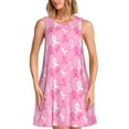 thumbnail image 1 of Honeii Sensibilisation au Cancer du Sein (3) Robe Sans Manches pour Femmes, Coupe Ample, Décontractée, Mode Été, 1 of 7